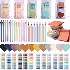 Complete pastel annotation kit with pens, notes, tabs, and zippered case